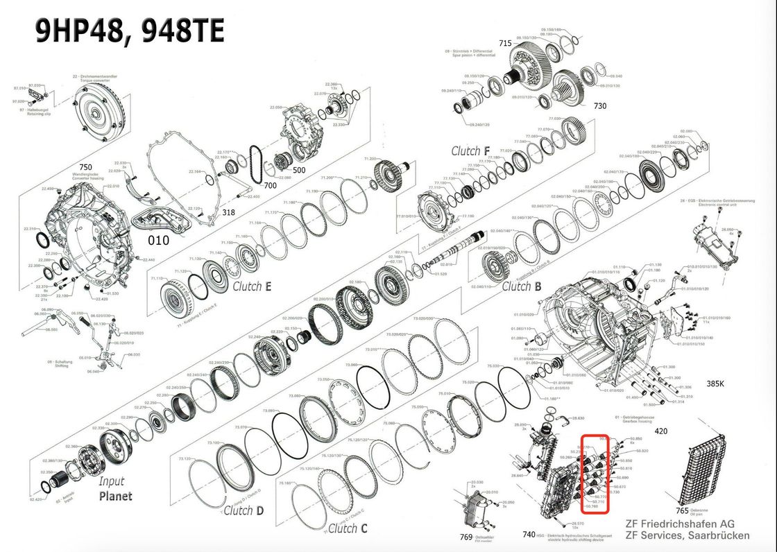 트랜스메신 자동 변속기 9HP-48 소레노이드 밸브 수리 키트 10 랜드로버 레인지로버 에보크용 개별 소레노이드 밸브 세트